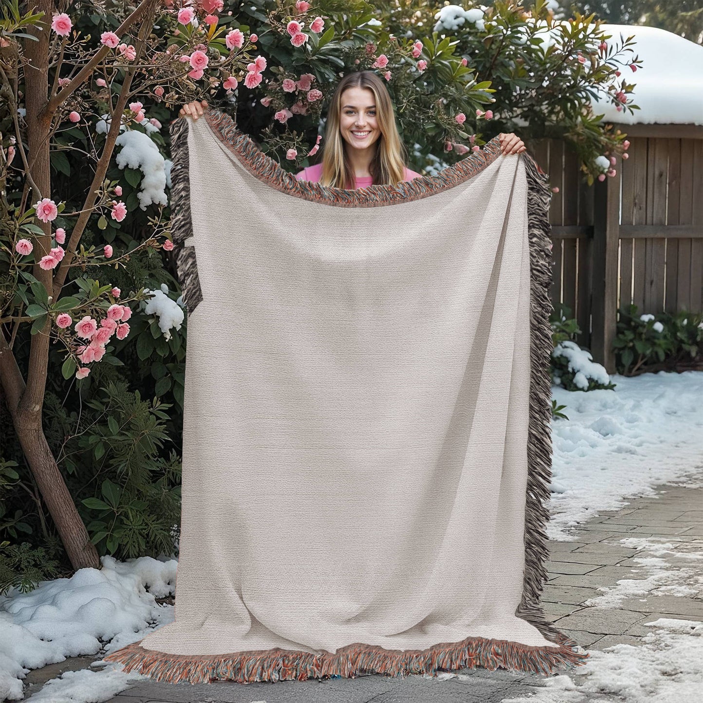 Customized Woven Blanket With Your Favorite Memorialized Photograph