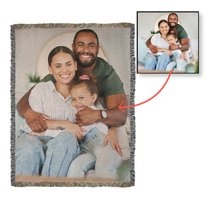 Customized Woven Blanket With Your Favorite Memorialized Photograph