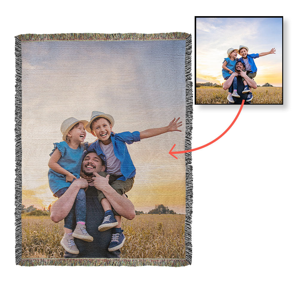 Customized Woven Blanket With Your Favorite Memorialized Photograph