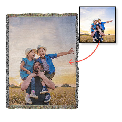 Customized Woven Blanket With Your Favorite Memorialized Photograph