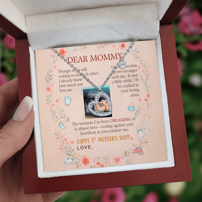 Baby Feet Necklace with personalized message card. Mother'sDay Gift