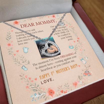 Baby Feet Necklace with personalized message card. Mother'sDay Gift