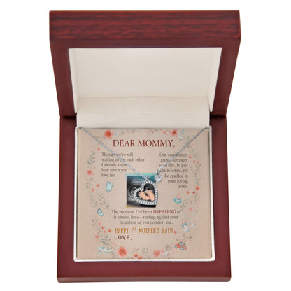 Baby Feet Necklace with personalized message card. Mother'sDay Gift