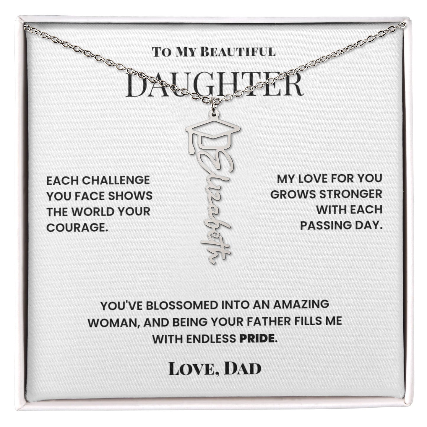 Graduation Gift For Daughter From Dad Custom Name Necklace