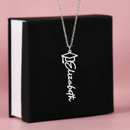 No Rain, No Flowers- inspirational and loving custom name necklace for your special Graduate.
