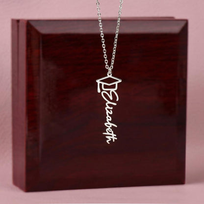 No Rain, No Flowers- inspirational and loving custom name necklace for your special Graduate.