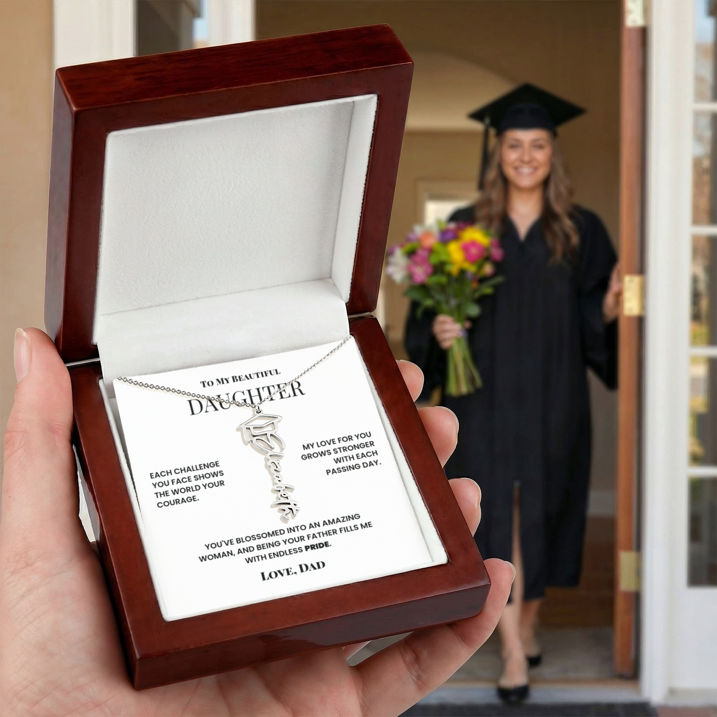 Graduation Gift For Daughter From Dad Custom Name Necklace