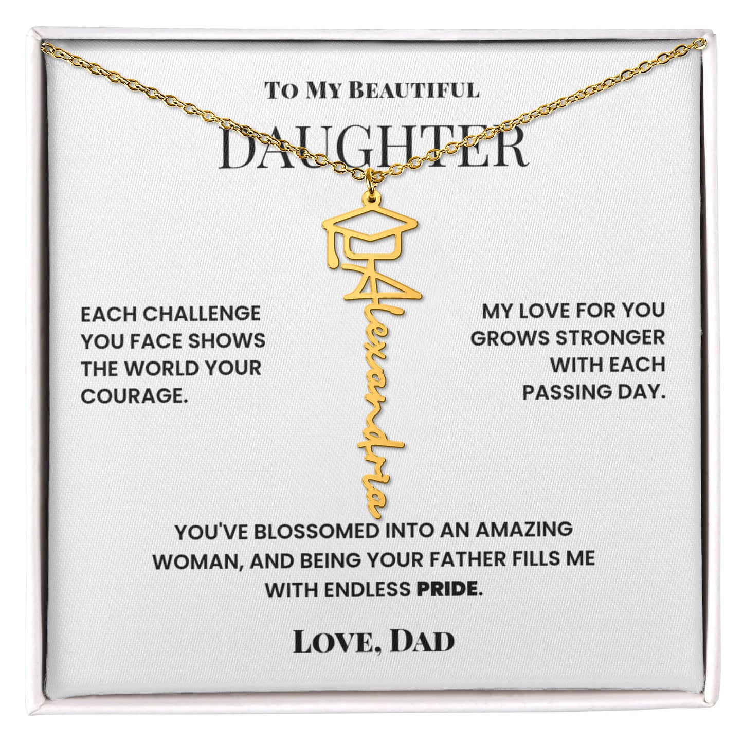 Graduation Gift For Daughter From Dad Custom Name Necklace