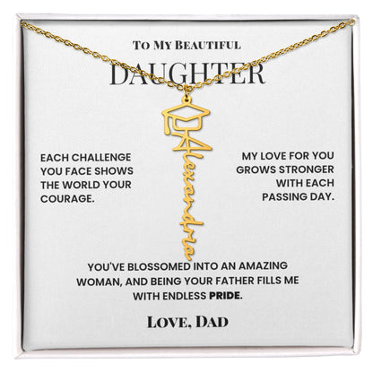 Graduation Gift For Daughter From Dad Custom Name Necklace