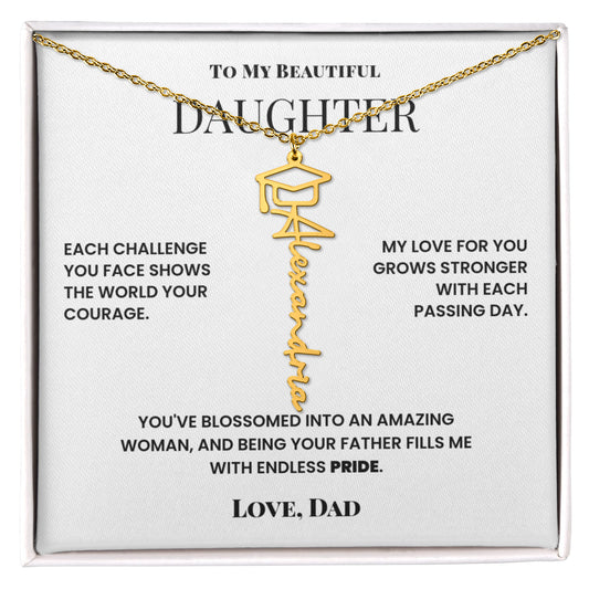 Graduation Gift For Daughter From Dad Custom Name Necklace