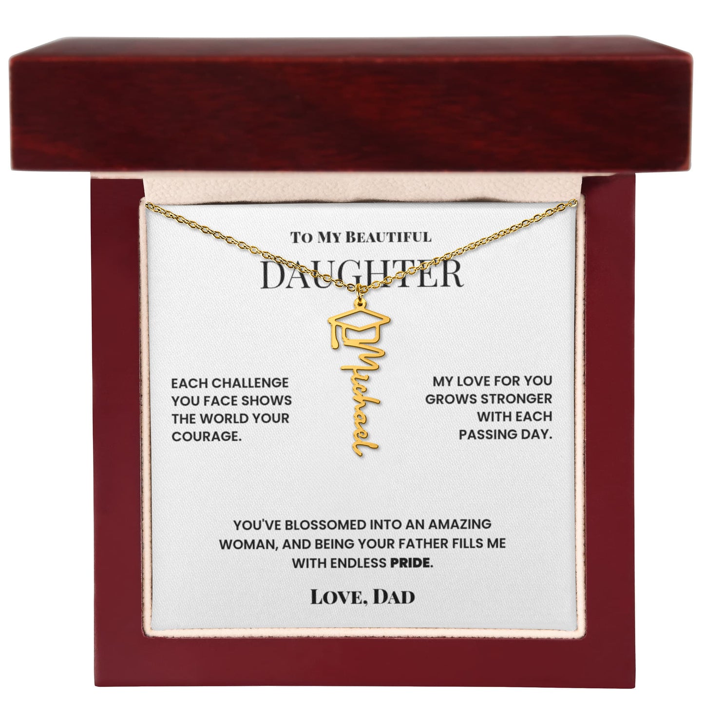 Graduation Gift For Daughter From Dad Custom Name Necklace