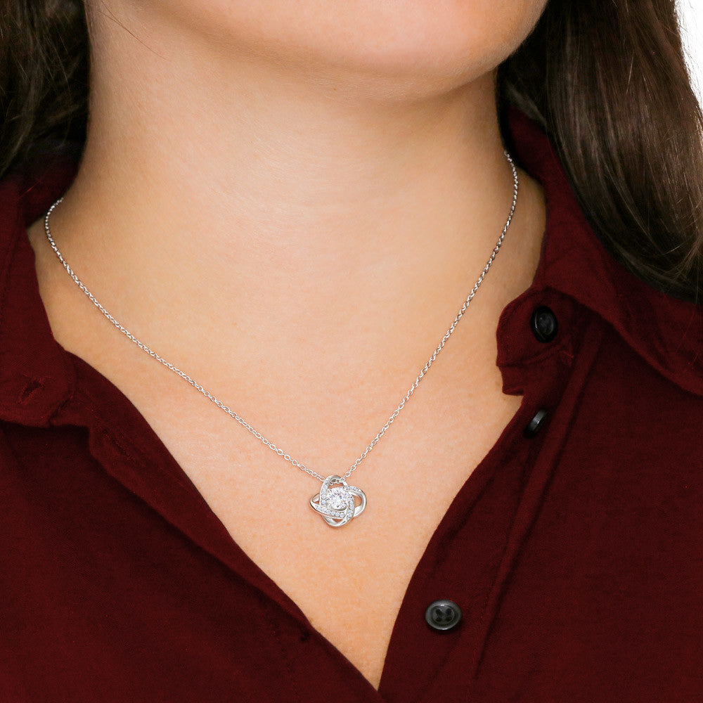 Personalized Love Knot Necklace for Daughter from Dad - "I'll Always Be There"