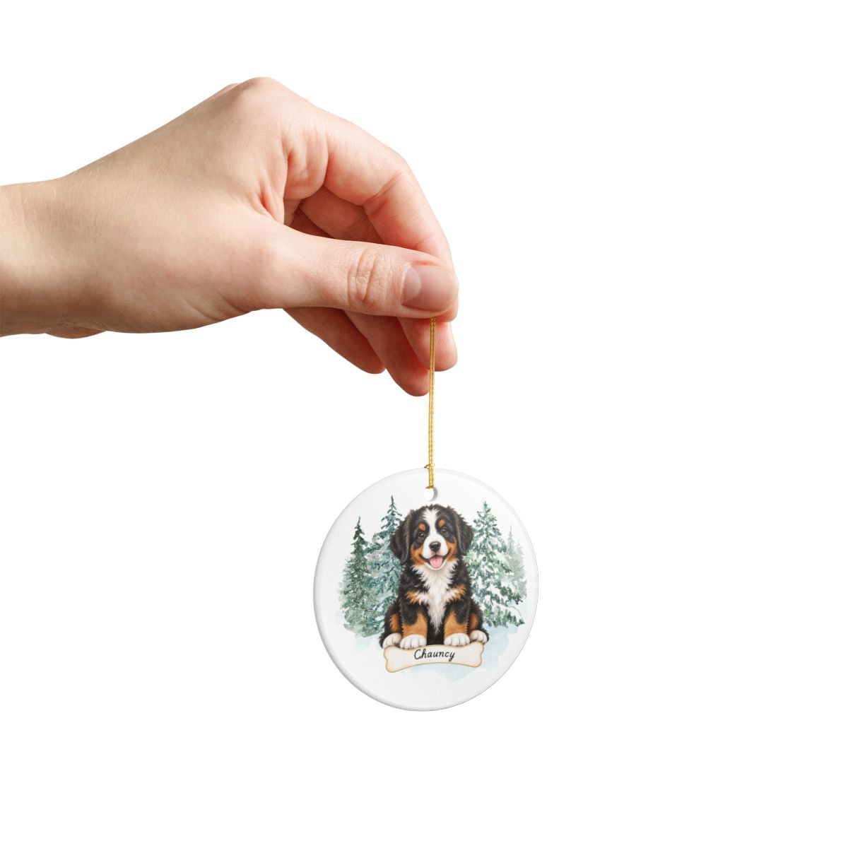 Ceramic Decoration Ornament, (1pc) – Puppy Christmas