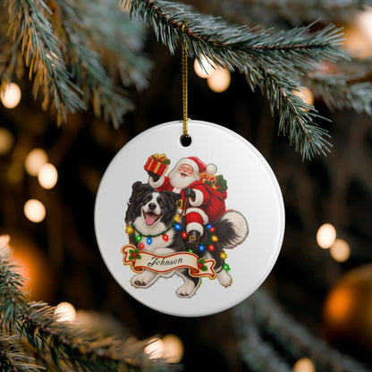 Ceramic Decoration Ornament, (1pc) – Santa and Collie
