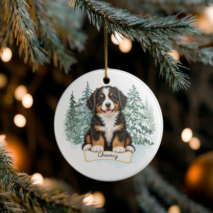 Ceramic Decoration Ornament, (1pc) – Puppy Christmas