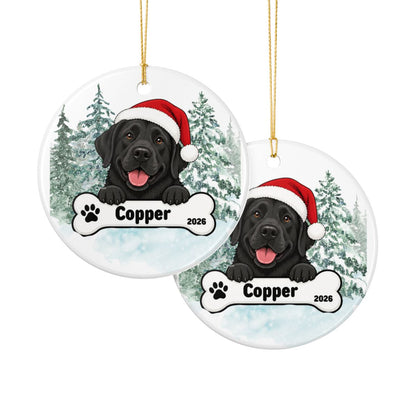 Ceramic Decoration Ornament, (1pc) – Chocolate Lab Christmas