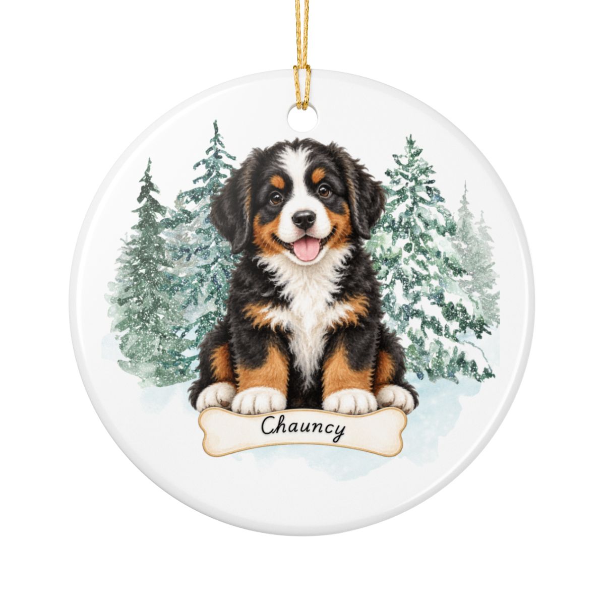 Ceramic Decoration Ornament, (1pc) – Puppy Christmas