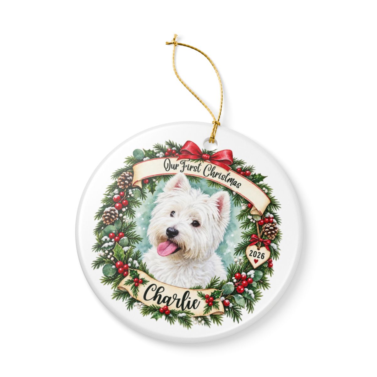 Ceramic Decoration Ornament, (1pc) – First Christmas Pet