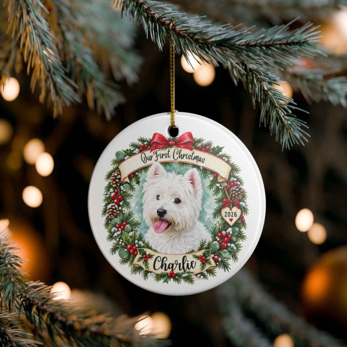 Ceramic Decoration Ornament, (1pc) – First Christmas Pet