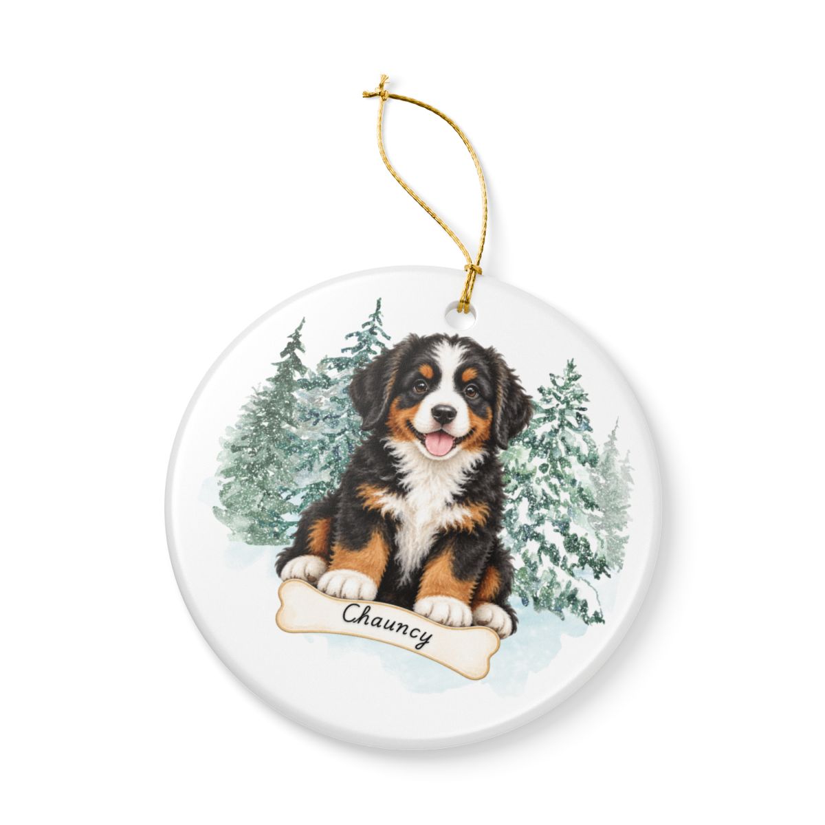 Ceramic Decoration Ornament, (1pc) – Puppy Christmas