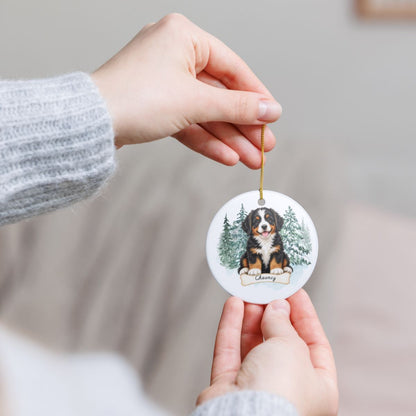 Ceramic Decoration Ornament, (1pc) – Puppy Christmas