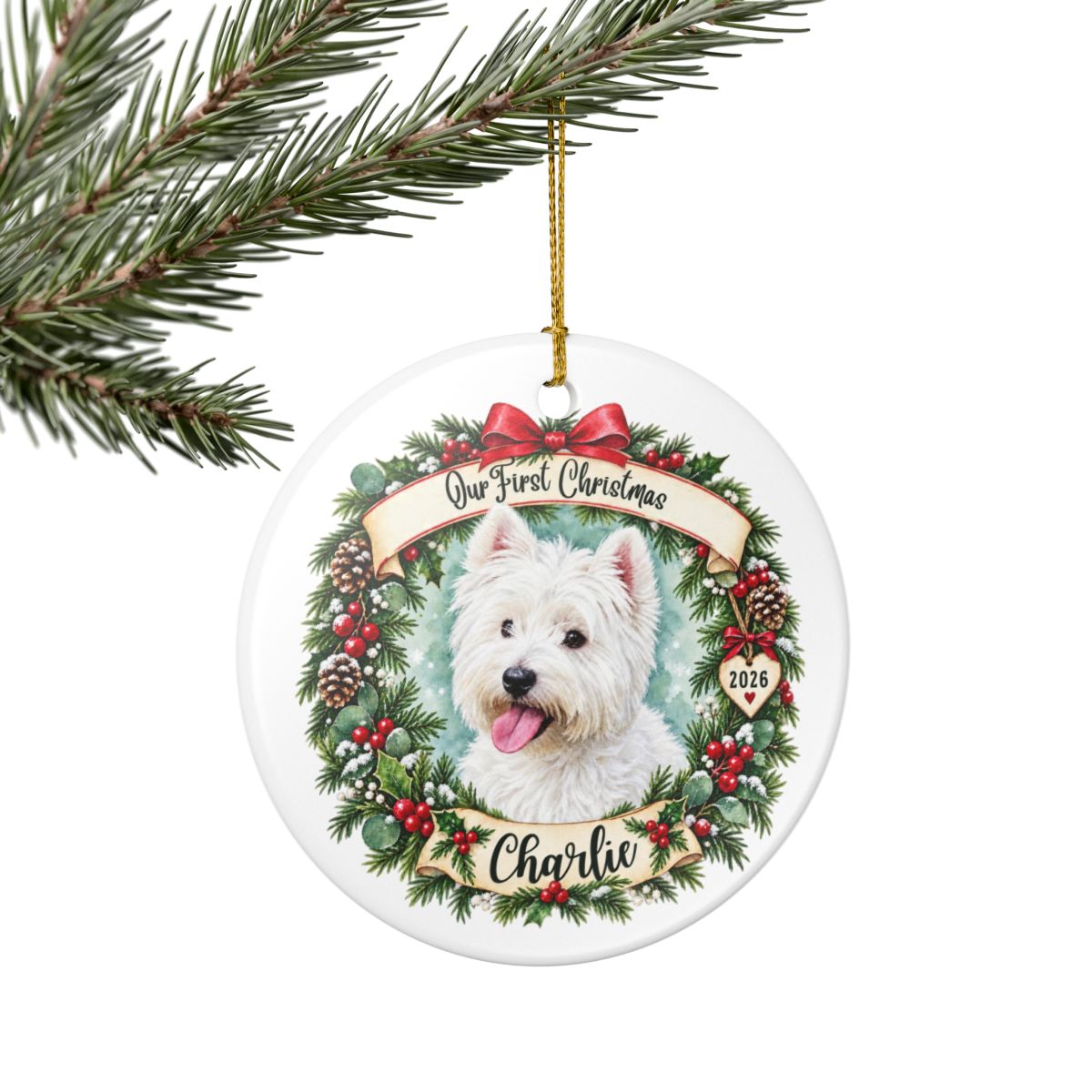 Ceramic Decoration Ornament, (1pc) – First Christmas Pet