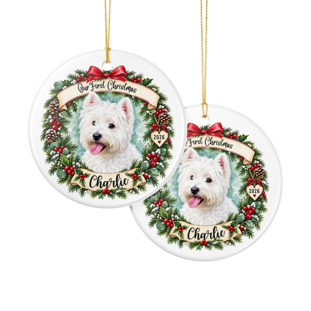 Ceramic Decoration Ornament, (1pc) – First Christmas Pet