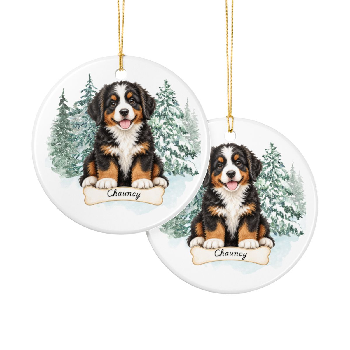 Ceramic Decoration Ornament, (1pc) – Puppy Christmas