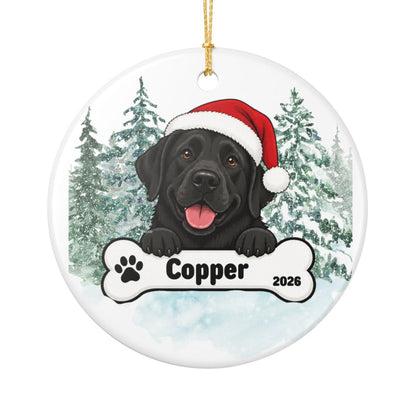 Ceramic Decoration Ornament, (1pc) – Chocolate Lab Christmas