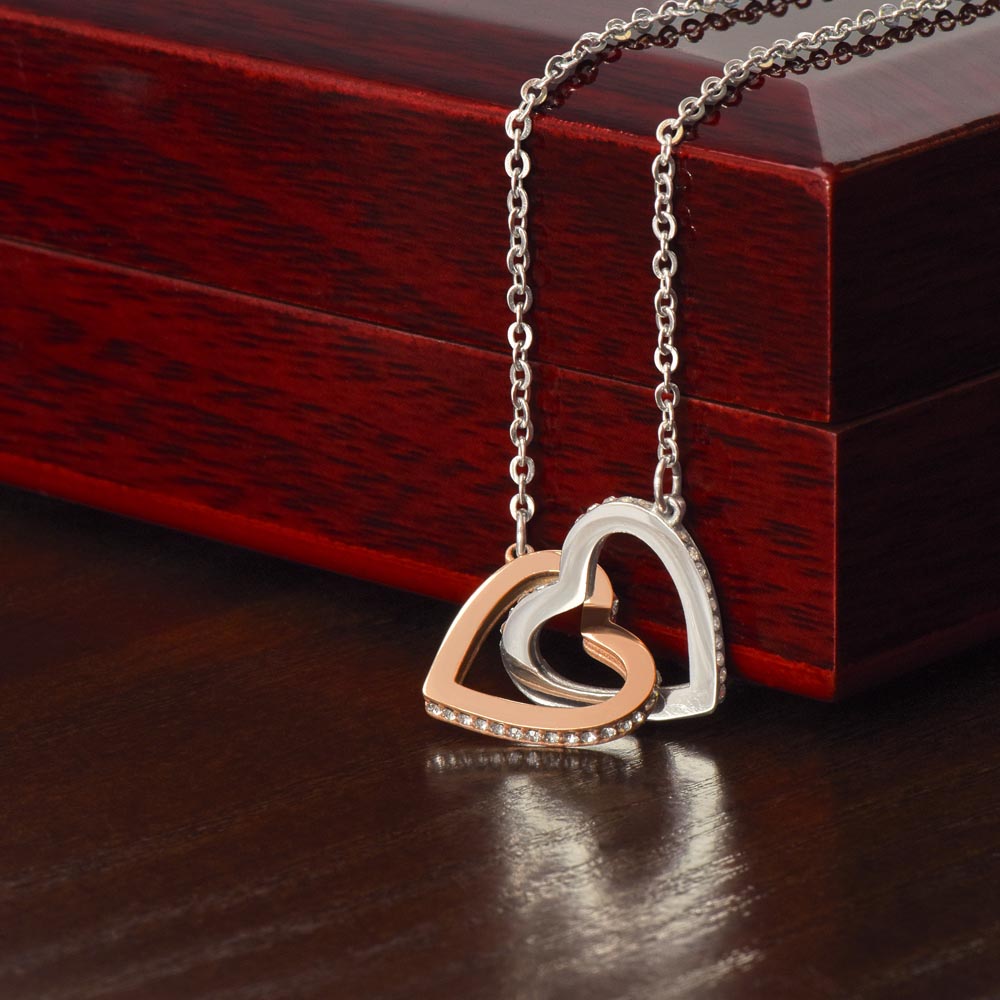 To My Wife -Meeting You Was Fate-Interlocking Hearts Necklace