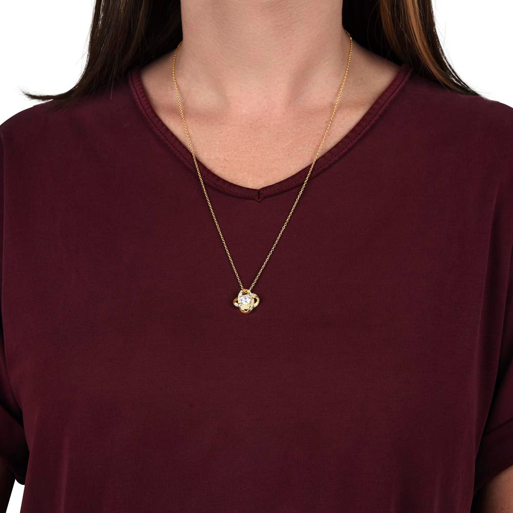 Personalized Love Knot Necklace for Daughter from Dad - "I'll Always Be There"