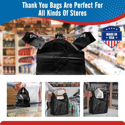 11.5x6.5x21" 0.47mil Thank You Plastic Bags 1000 Count Wholesale