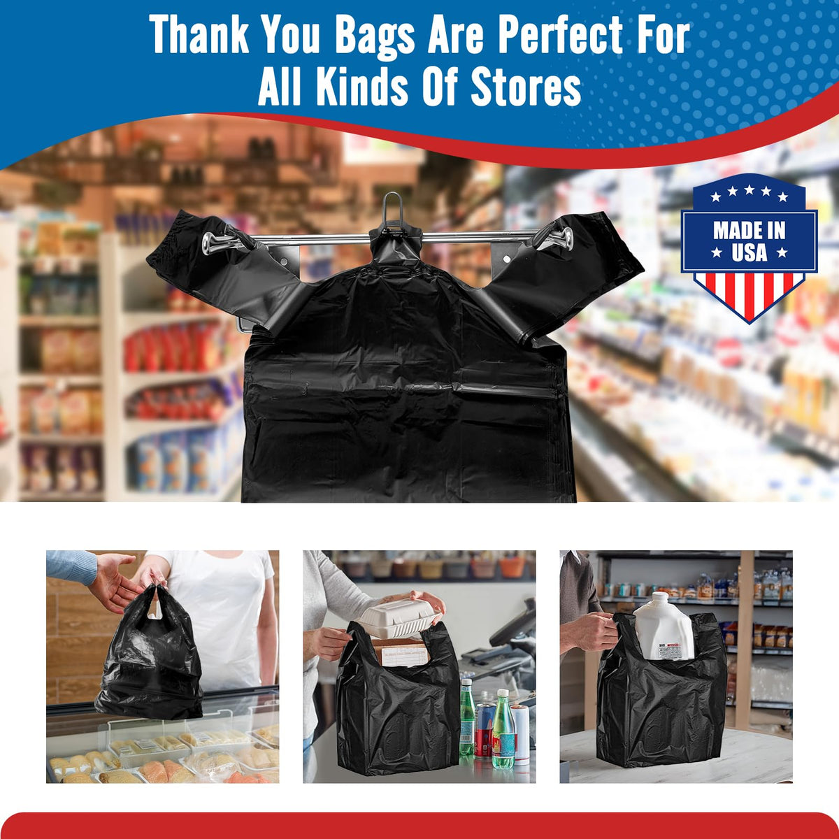 11.5x6.5x21" 0.47mil Plastic Bags 1000 Count Wholesale