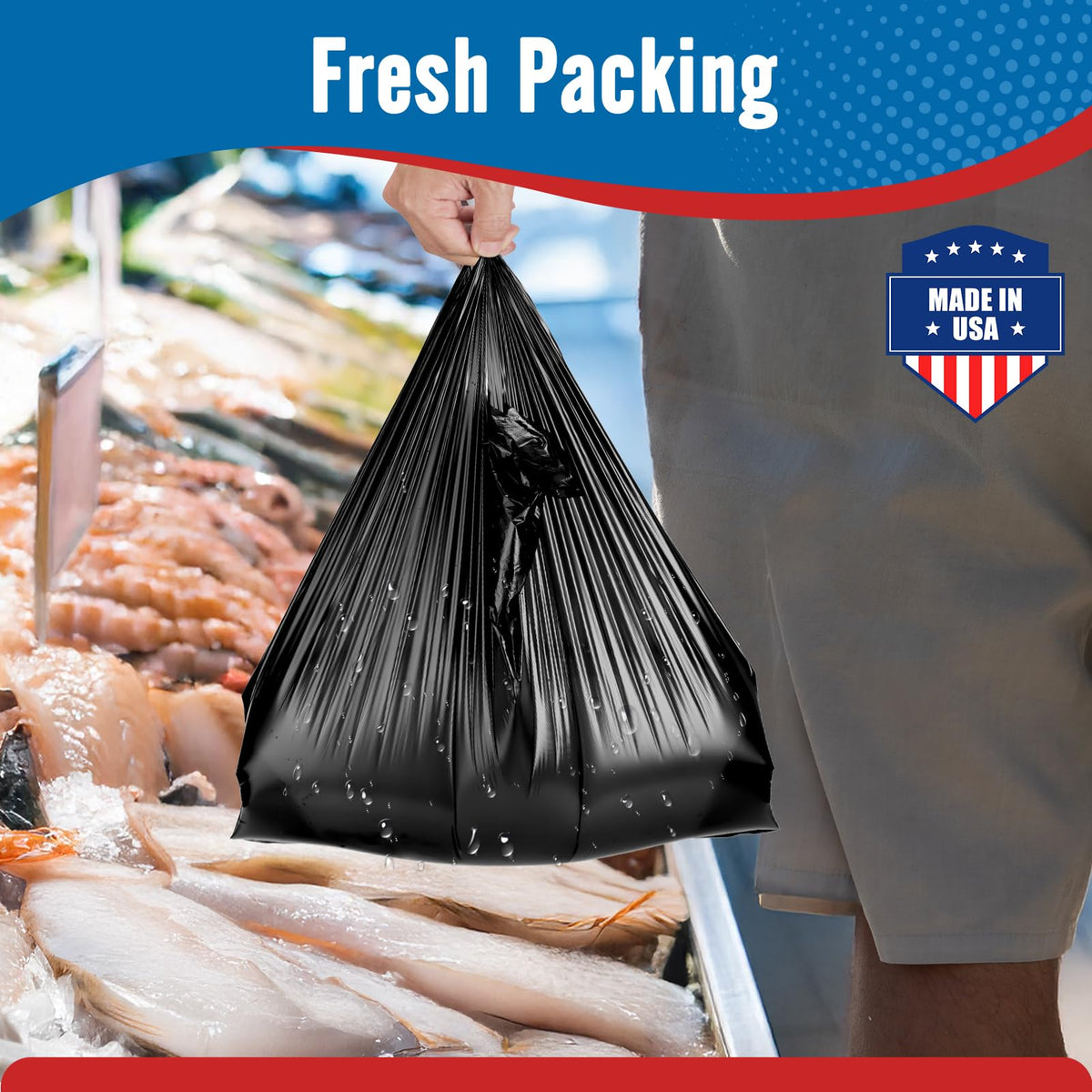 11.5x6.5x21" 0.47mil Plastic Bags 1000 Count Wholesale