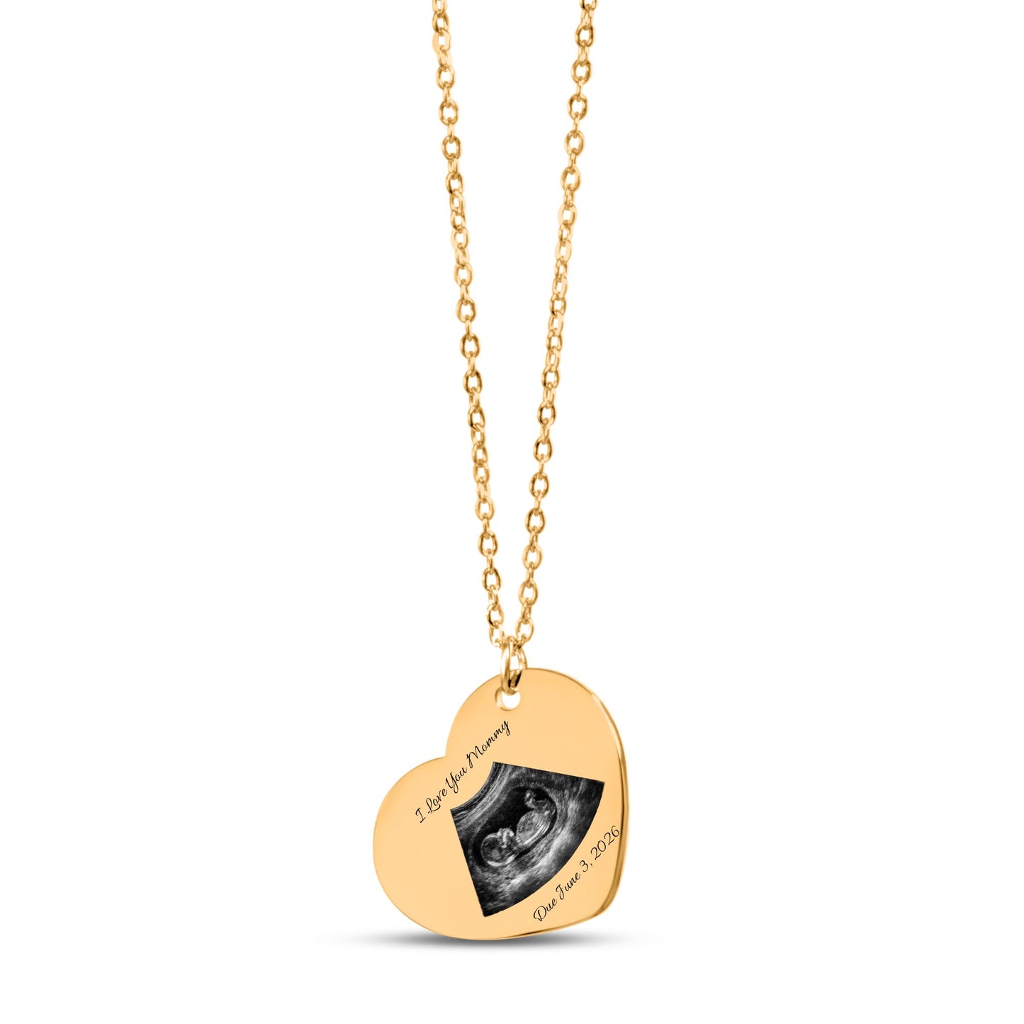 Custom Sonogram Heart Necklace /Personalized Mom-to-Be Gift /Keepsake Pendant
