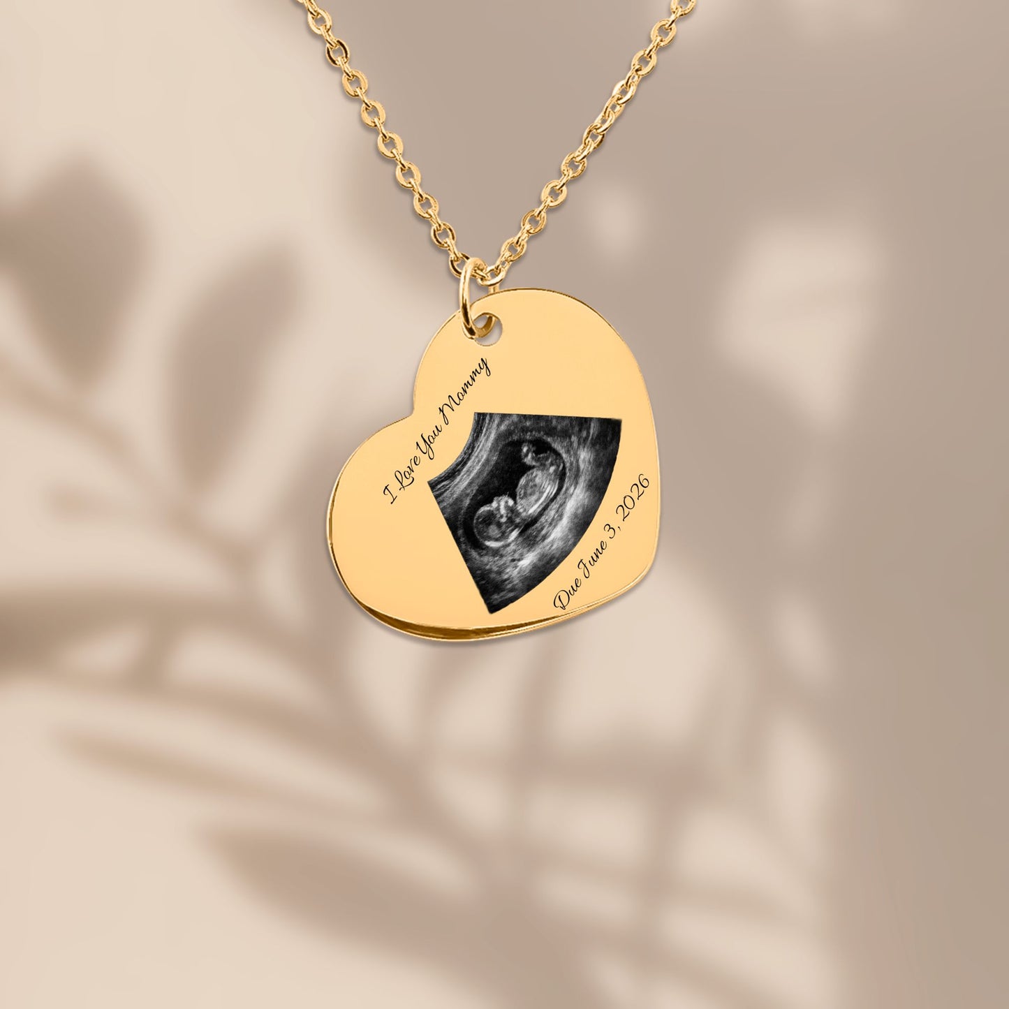 Custom Sonogram Heart Necklace — Personalized Keepsake Gift for New Moms FBLP
