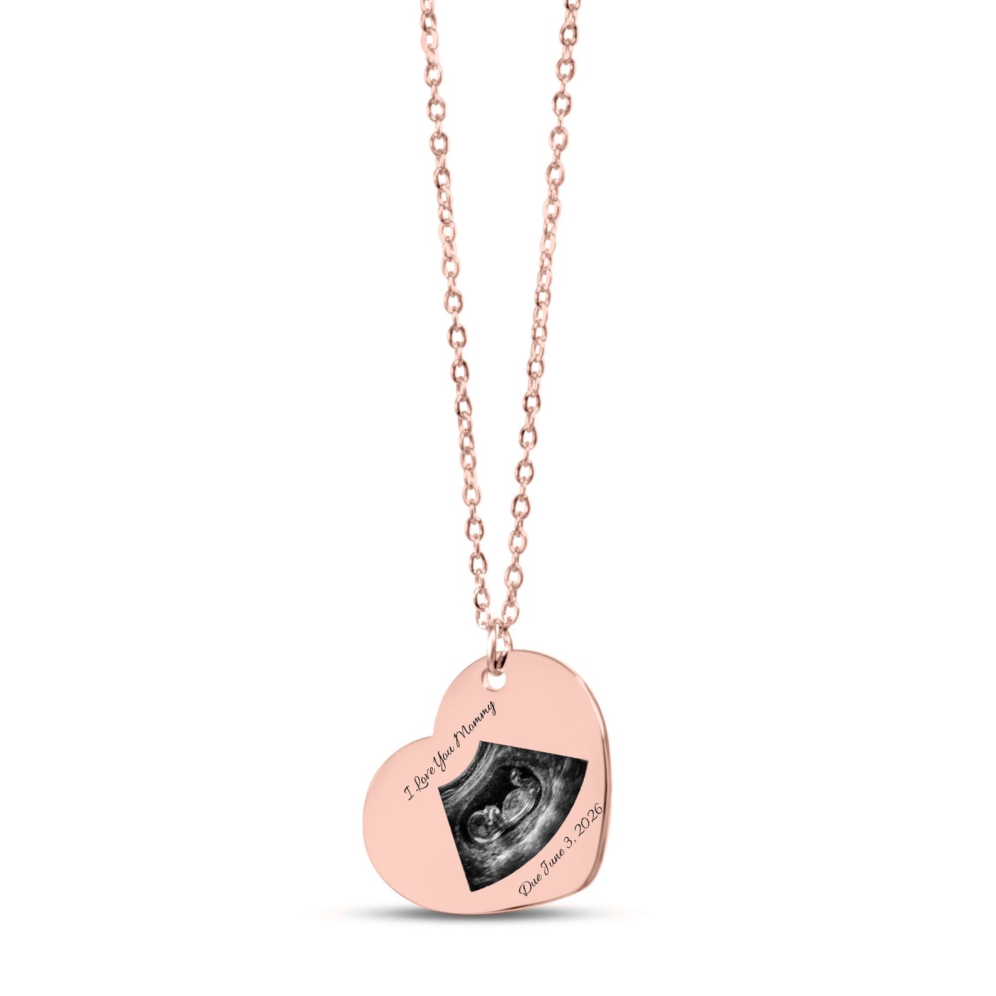 Custom Sonogram Heart Necklace /Personalized Mom-to-Be Gift /Keepsake Pendant
