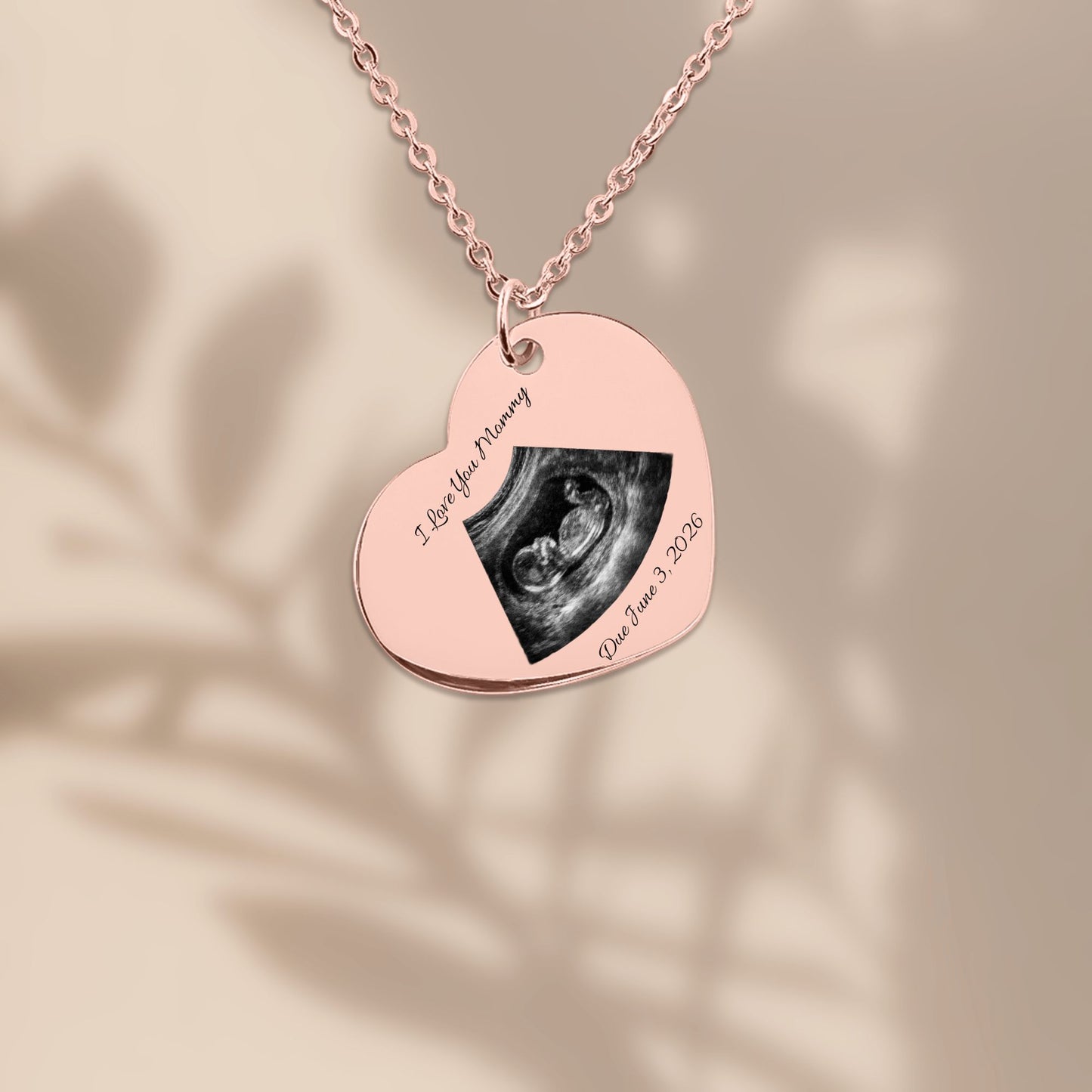 Custom Sonogram Heart Necklace /Personalized Mom-to-Be Gift /Keepsake Pendant
