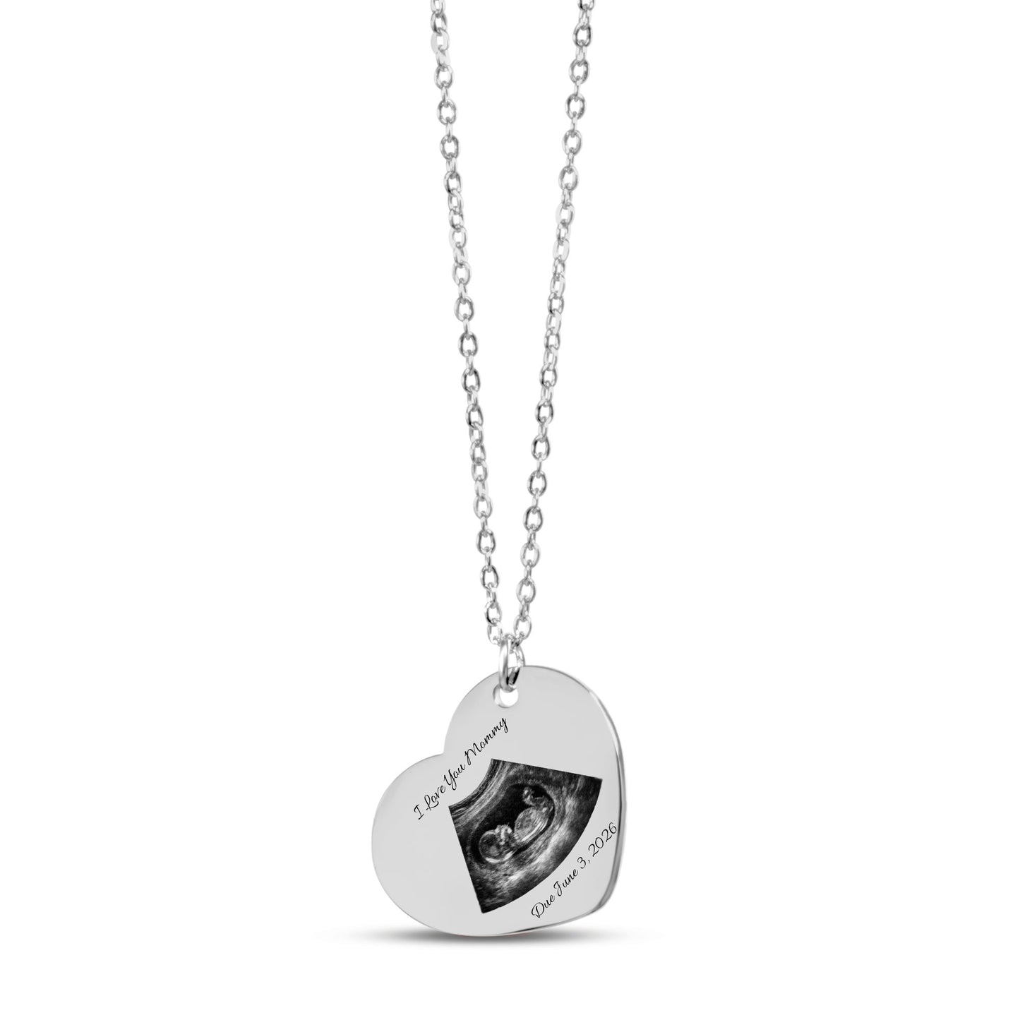 Custom Sonogram Heart Necklace /Personalized Mom-to-Be Gift /Keepsake Pendant