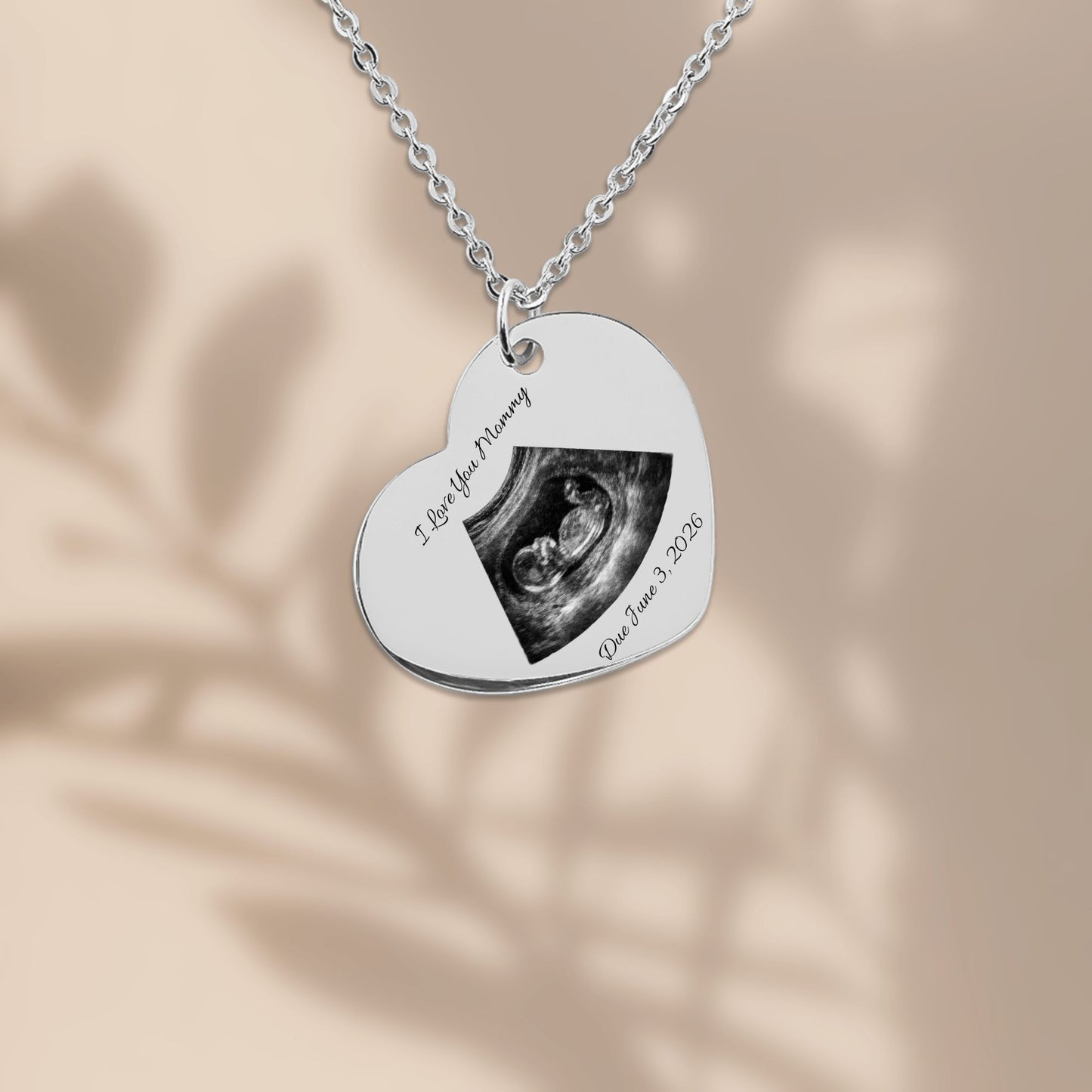 Custom Sonogram Heart Necklace — Personalized Keepsake Gift for New Moms FBLP